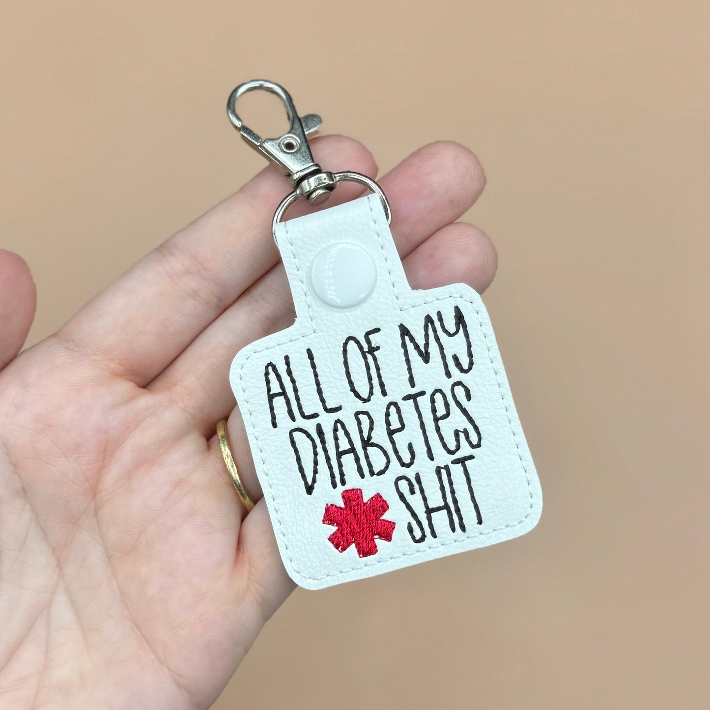 All of my Diabetes Shit keychain bag tag-Charming Little Stitches