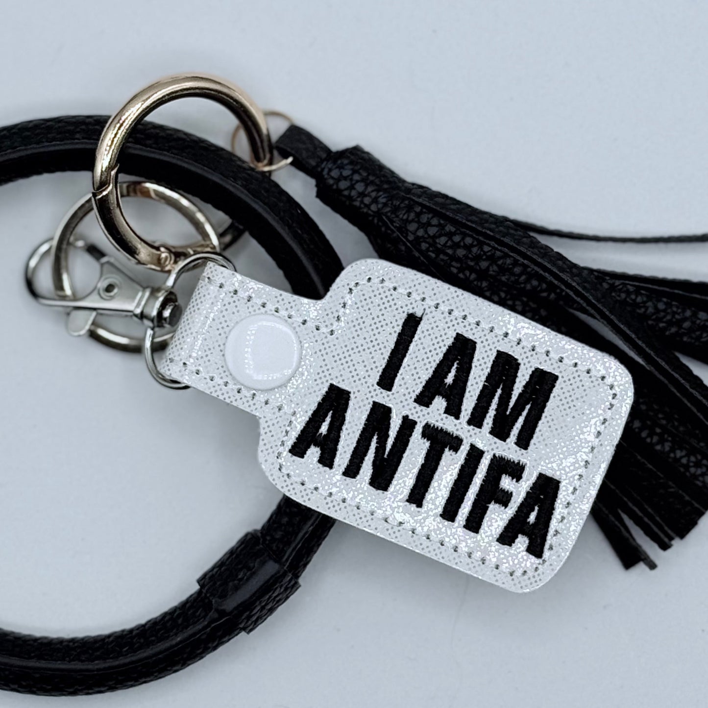 I Am Anti-Fascist keychain Antifa-Charming Little Stitches