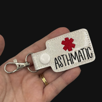 Asthmatic Awareness Tag Snap Tab Keychain