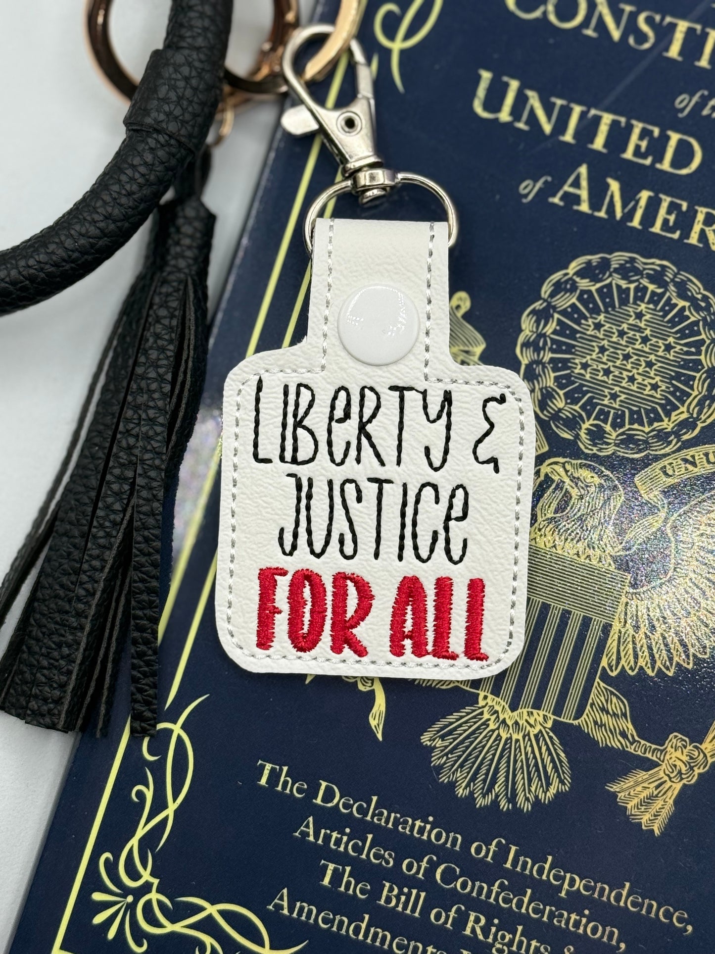 Liberty and Justice FOR ALL keychain