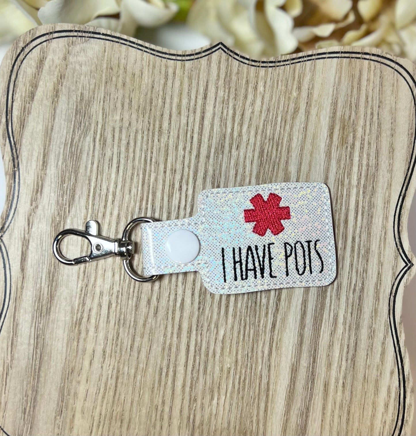 I Have Pots Medical Awareness Snap Tab Keychain Postural orthostatic tachycardia syndrome-Charming Little Stitches