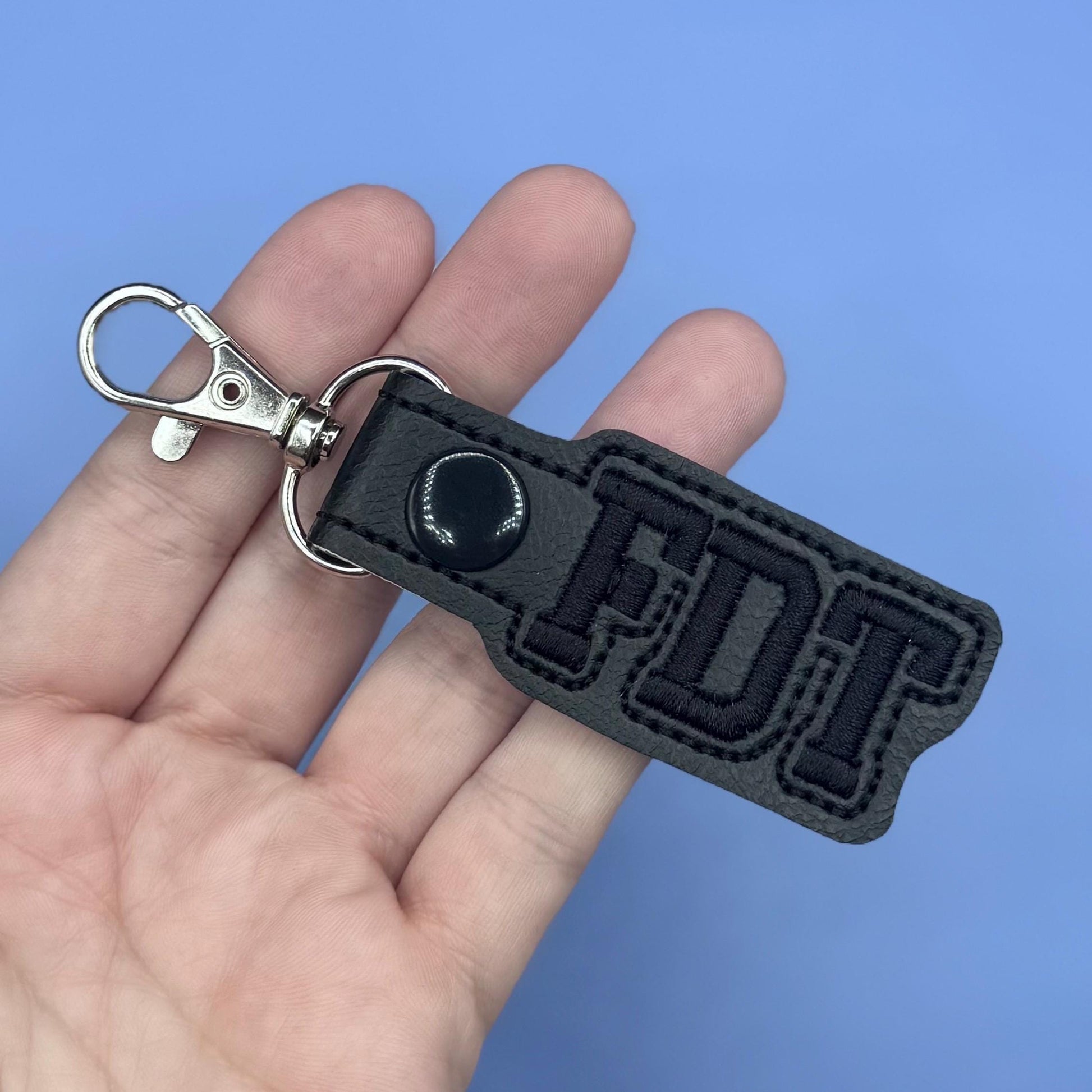 Black FDT Keychain Monochrome-Charming Little Stitches