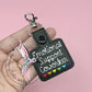 Emotional Support Coworker Keychain - Black with Rainbow Hearts-Charming Little Stitches