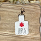 Lupus  Awareness Tag Snap Tab Keychain-Charming Little Stitches