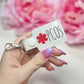 PCOS Medical Awareness Snap Tab Keychain Key Ring-Charming Little Stitches