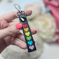Rainbow Hearts Skinny Snap Tab Keychain Pride 2022-Charming Little Stitches