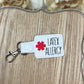Latex Allergy Awareness Tag Snap Tab Keychain-Charming Little Stitches
