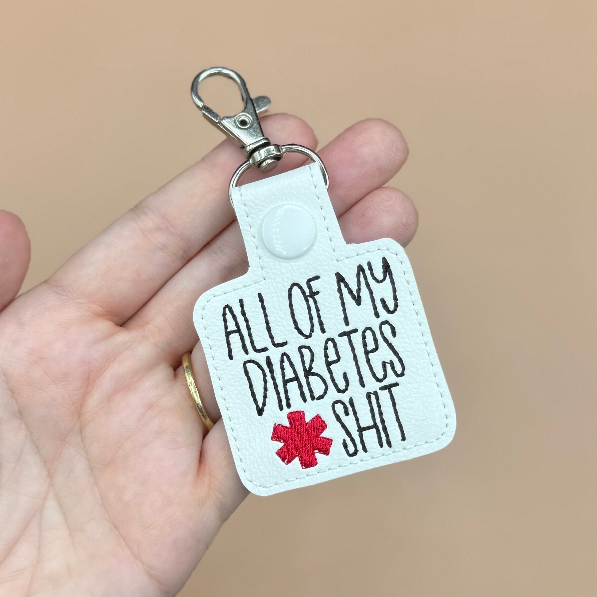 All of my Diabetes Shit keychain bag tag-Charming Little Stitches