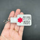 Epi Pen Inside Medical Awareness Tag Snap Tab Keychain-Charming Little Stitches