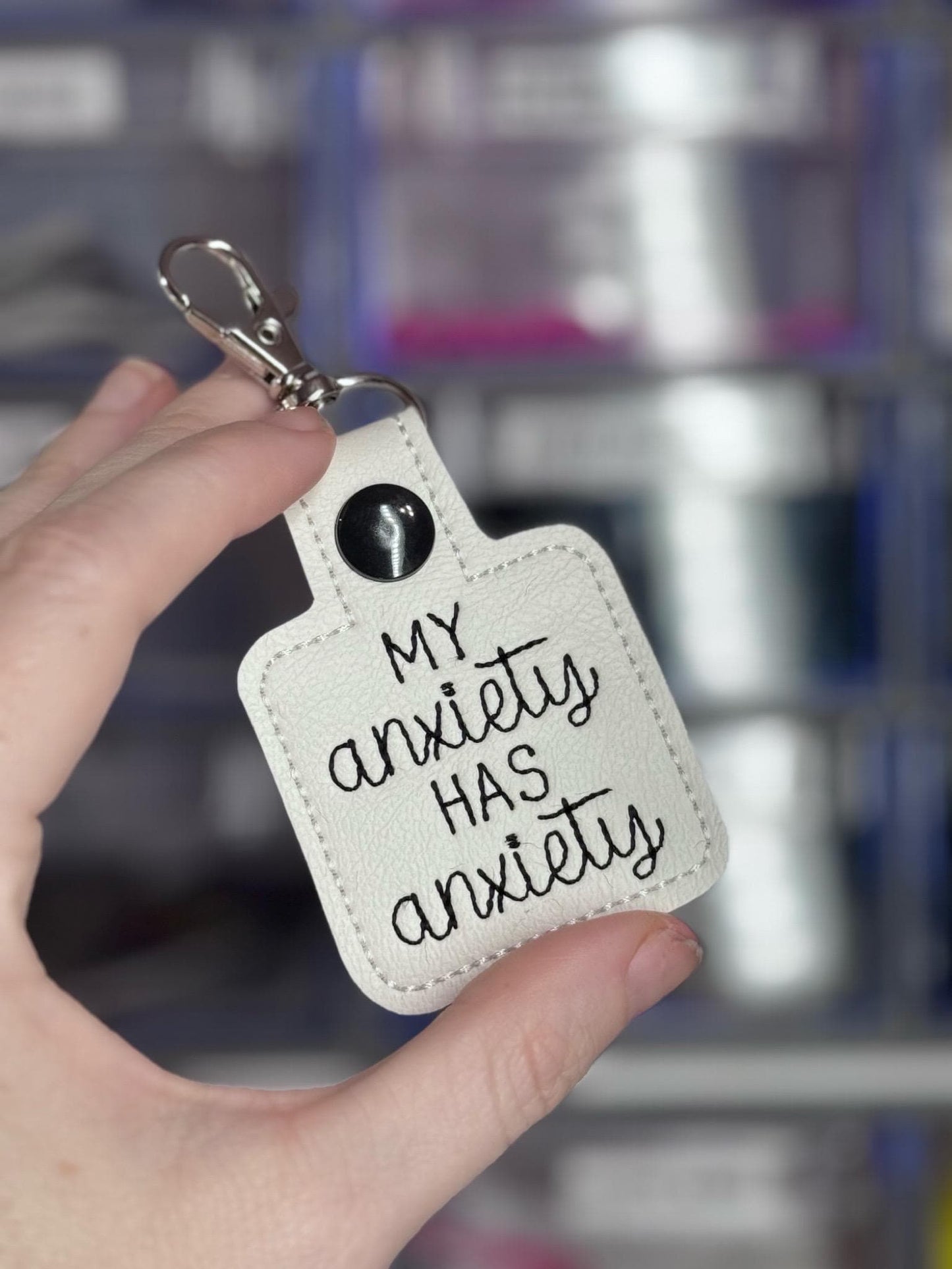 My Anxiety has Anxiety keychain-Charming Little Stitches