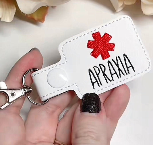 Apraxia Awareness Tag Keychain Snap Tab-Charming Little Stitches