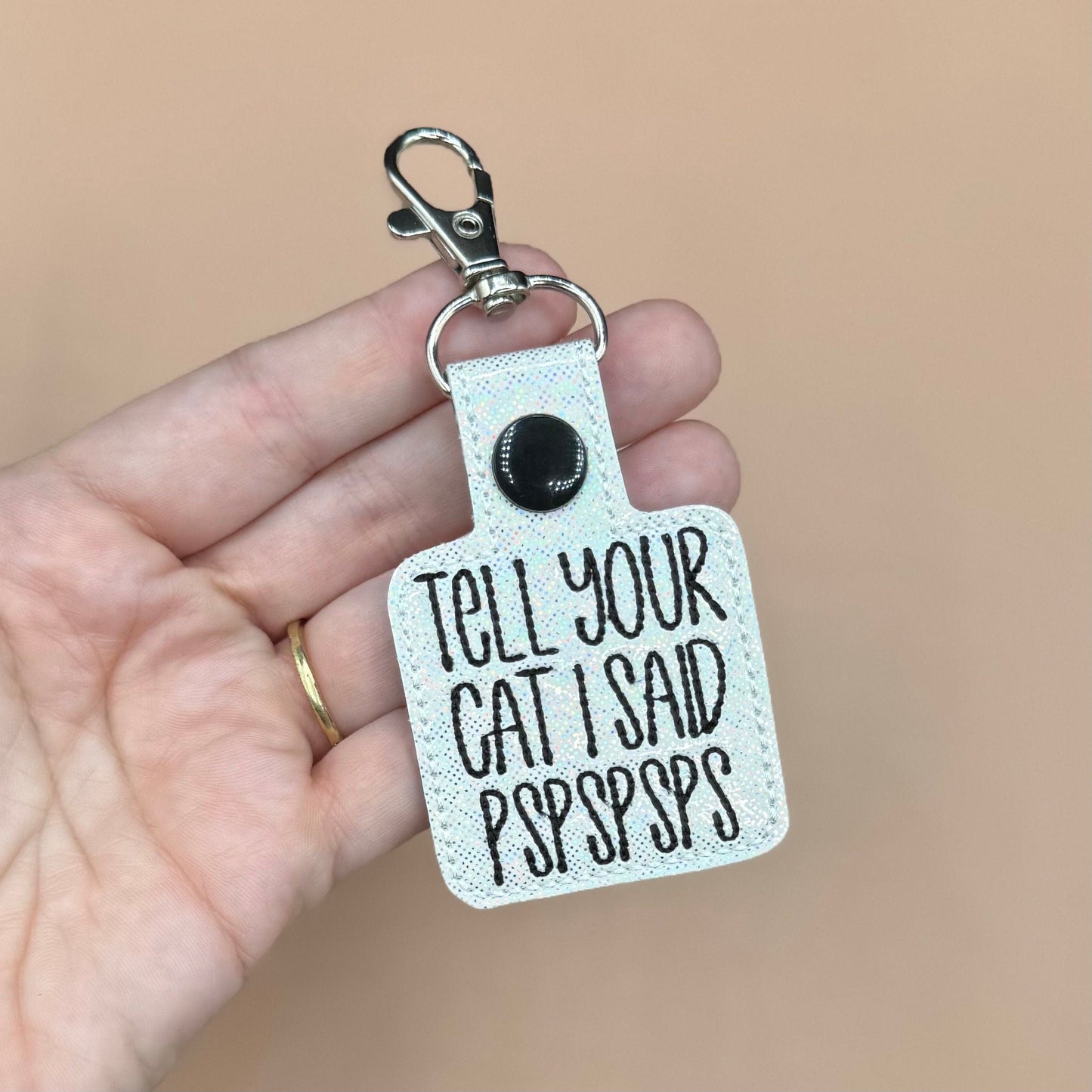 Tell your cat I said spspsp keychain-Charming Little Stitches