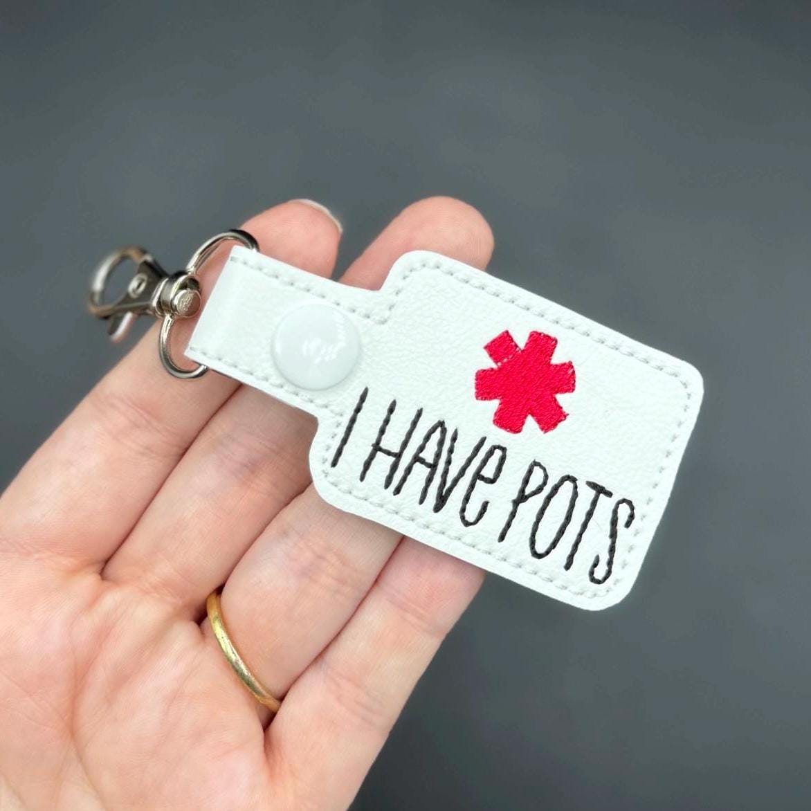 I Have Pots Medical Awareness Snap Tab Keychain Postural orthostatic tachycardia syndrome-Charming Little Stitches