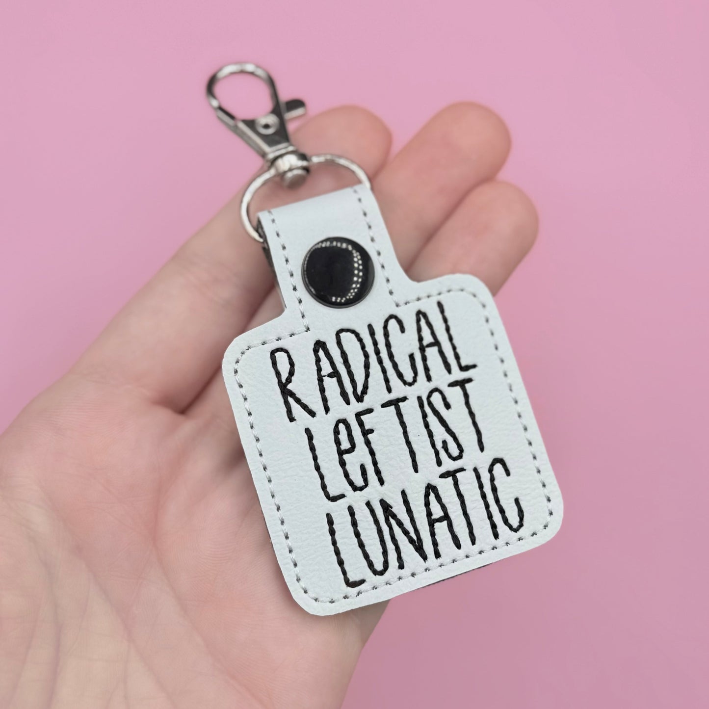 Radical Leftist Lunatic Keychain-Charming Little Stitches