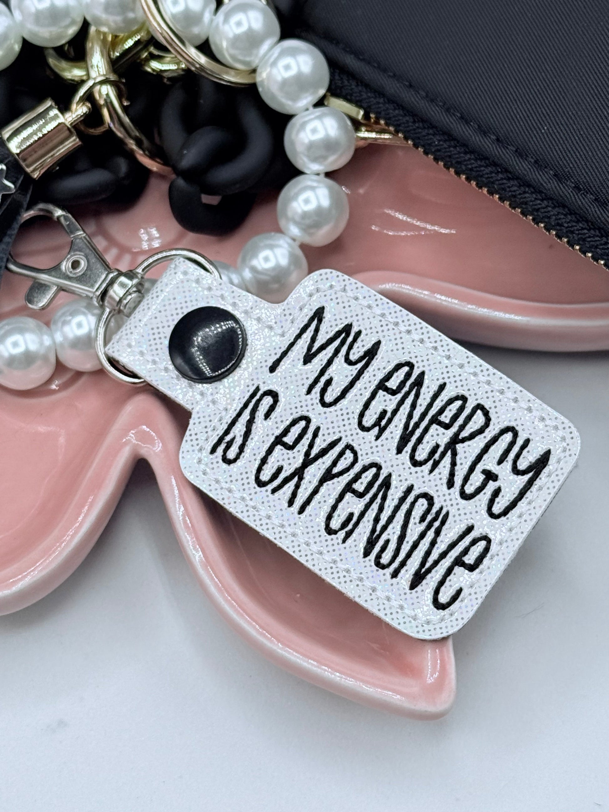 MY ENERGY IS EXPENSIVE keychain-Charming Little Stitches