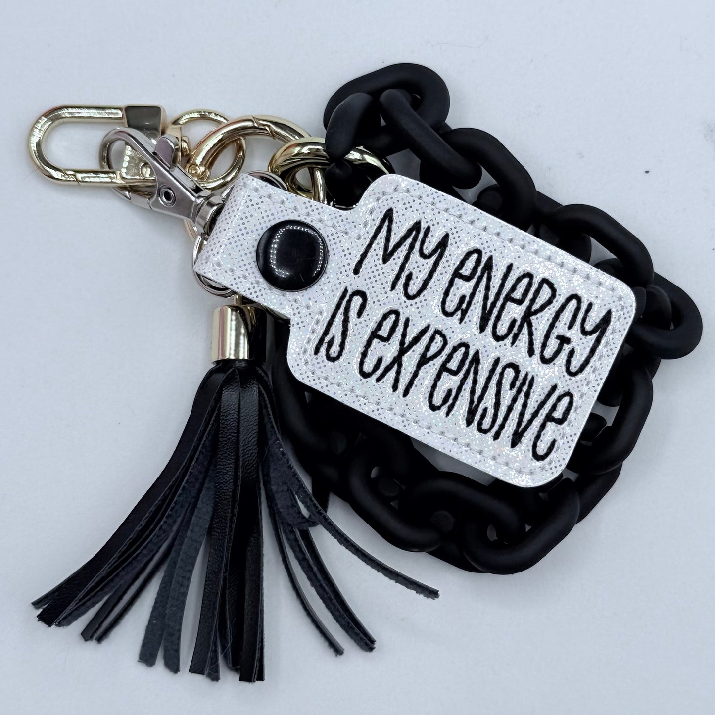 MY ENERGY IS EXPENSIVE keychain-Charming Little Stitches