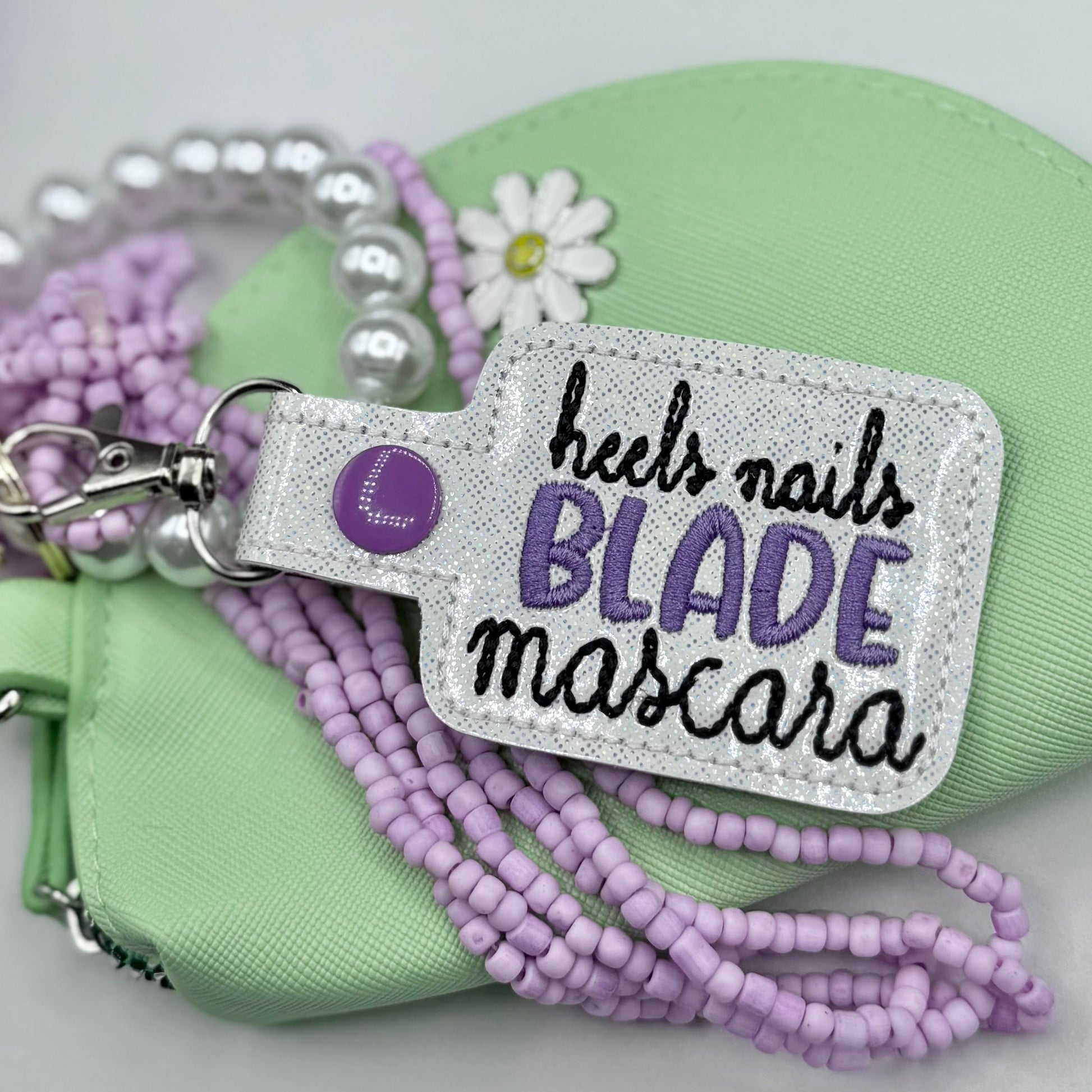 HEELS NAILS BLADE MASCARA keychain-Charming Little Stitches