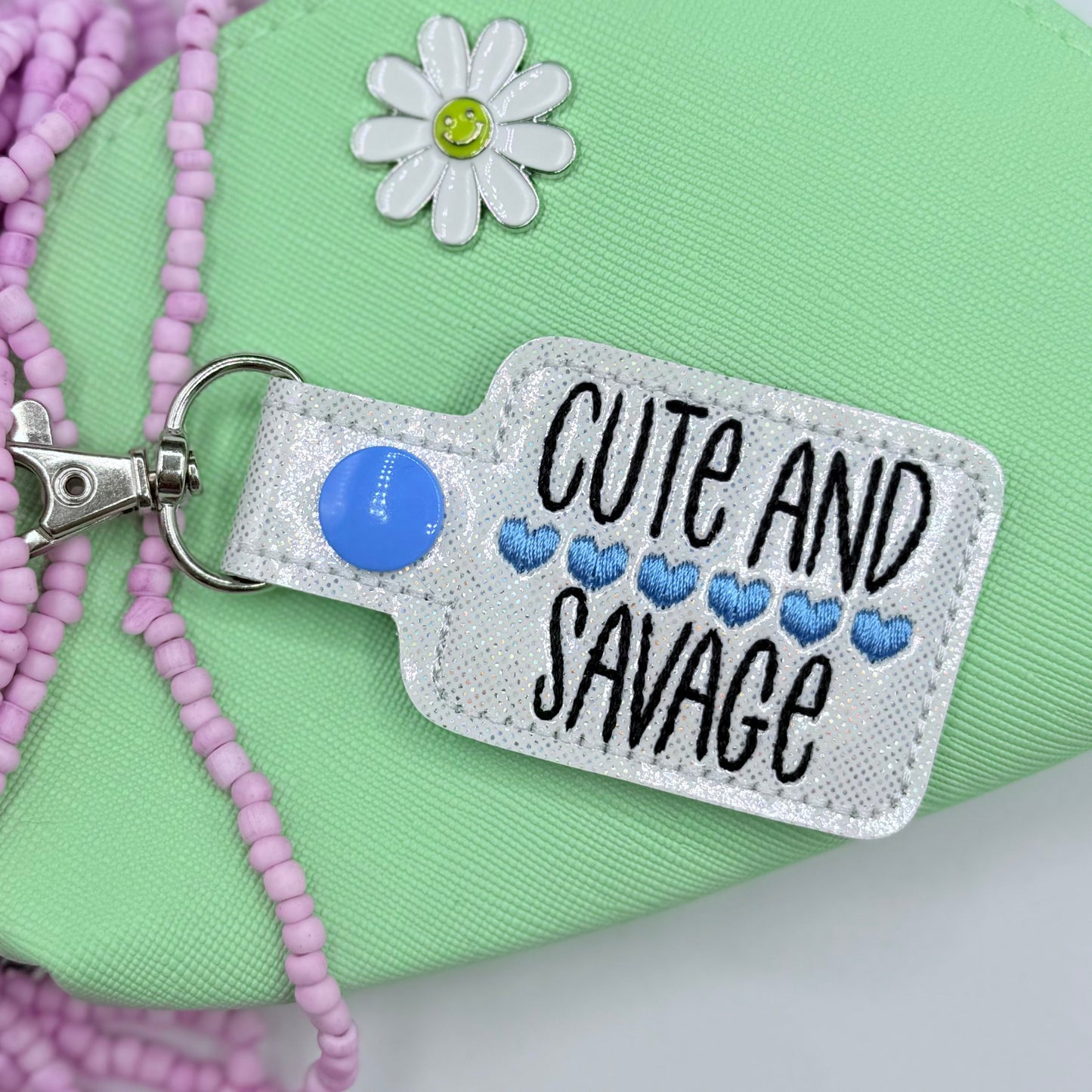 CUTE AND SAVAGE keychain-Charming Little Stitches
