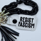 Resist Fascism Keychain-Charming Little Stitches