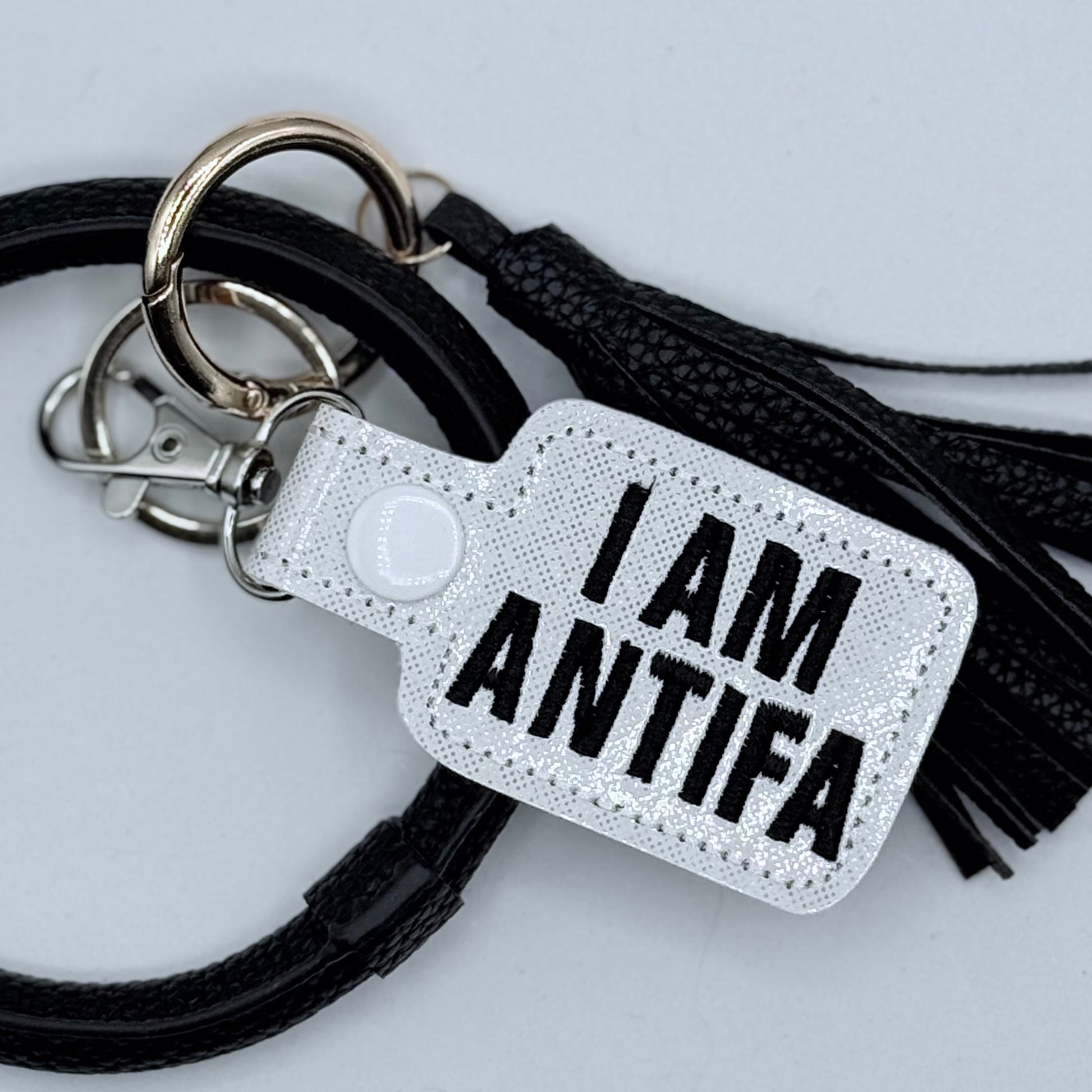 I Am Anti-Fascist keychain Antifa-Charming Little Stitches