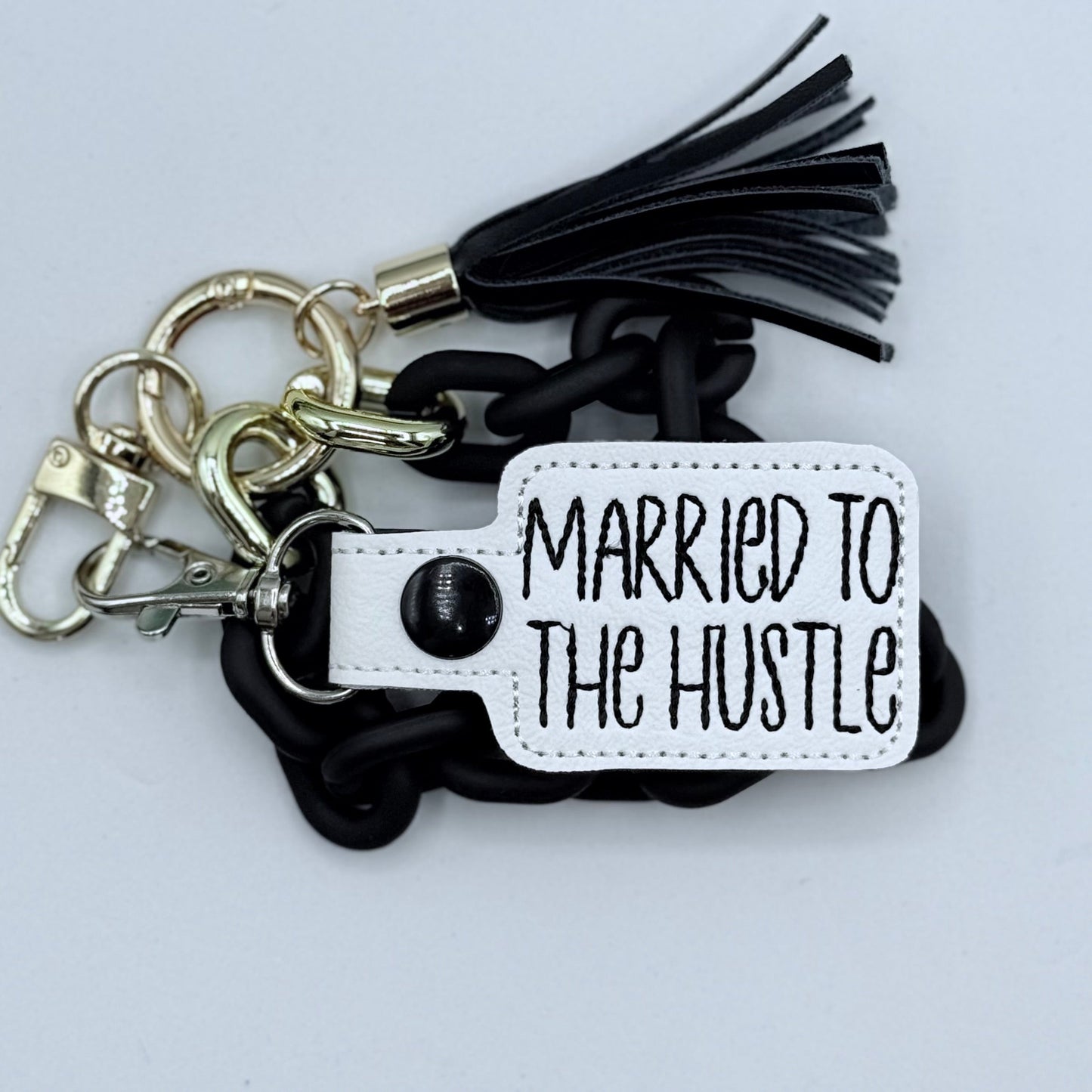 Married to the Hustle keychain-Charming Little Stitches