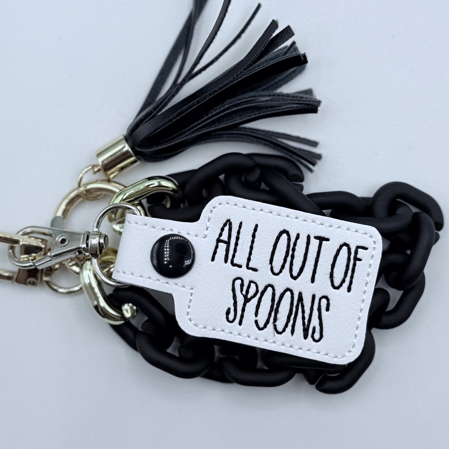 All out of spoons keychain-Charming Little Stitches
