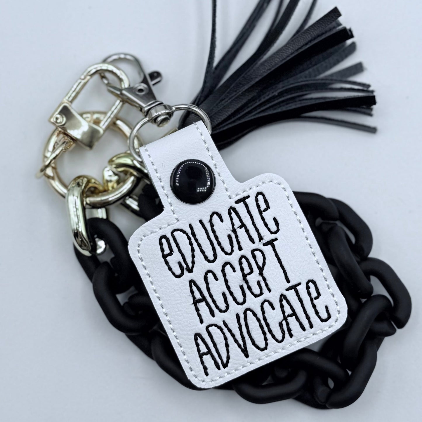 Educate Accept Advocate-Charming Little Stitches