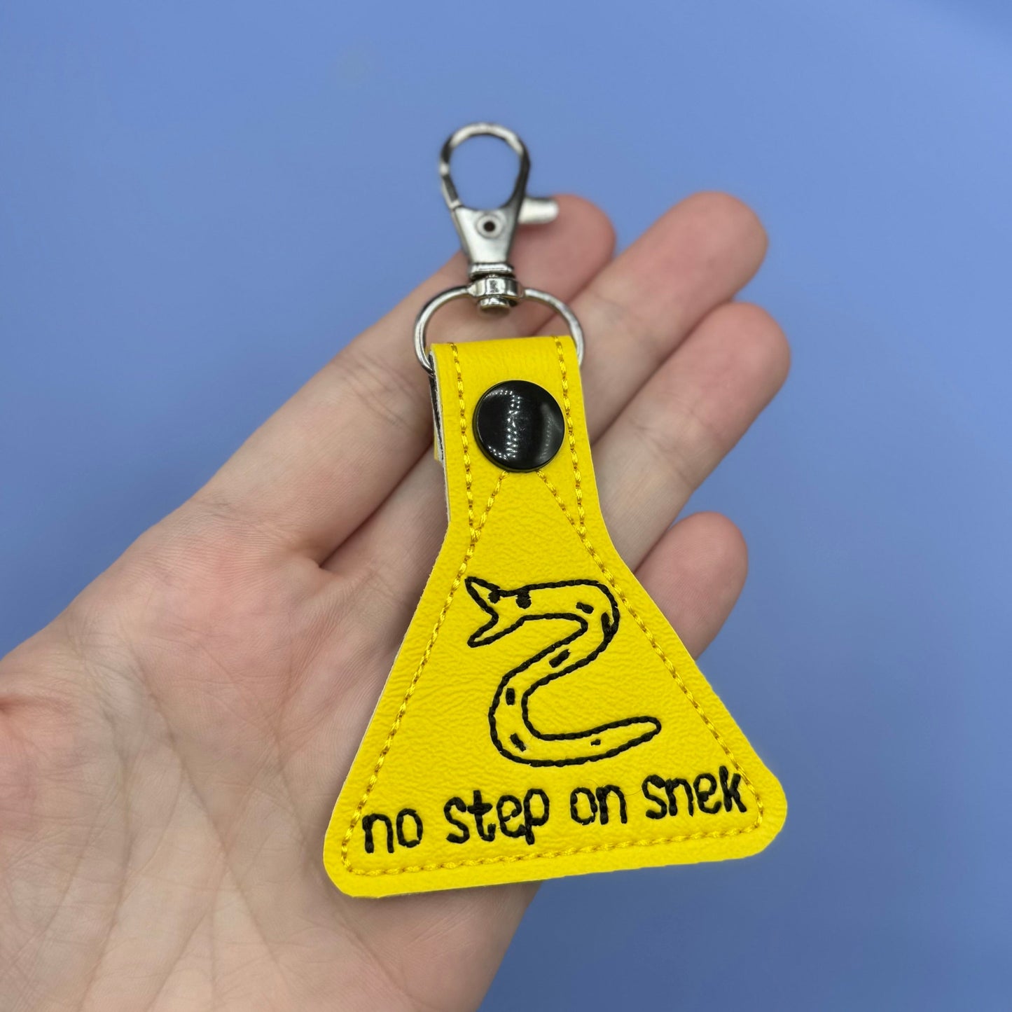 No Step On Snek keychain-Charming Little Stitches