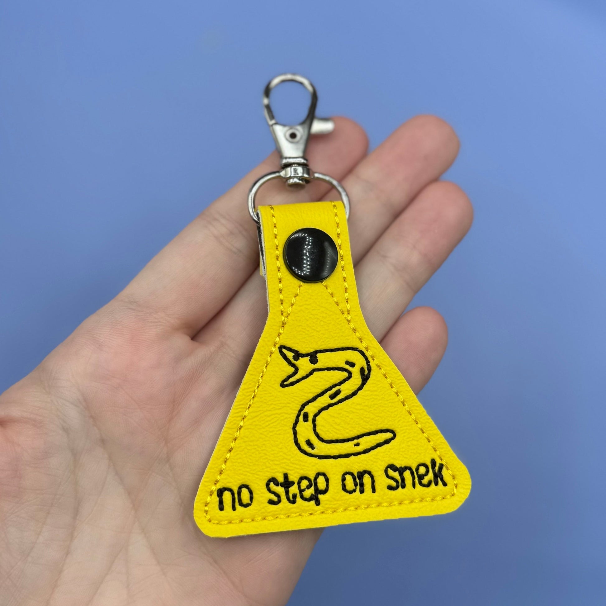 No Step On Snek keychain-Charming Little Stitches