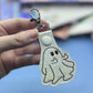 Glitter Middle Fingers Ghost Keychain-Charming Little Stitches