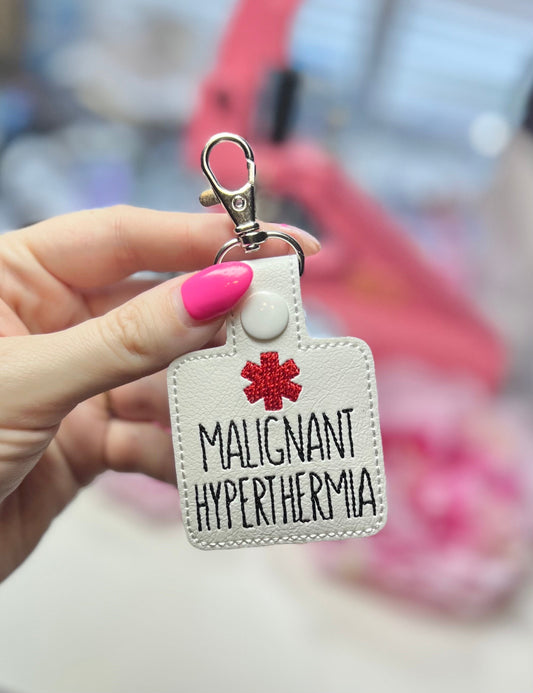 malignant hyperthermia Awareness Tag Keychain-Charming Little Stitches