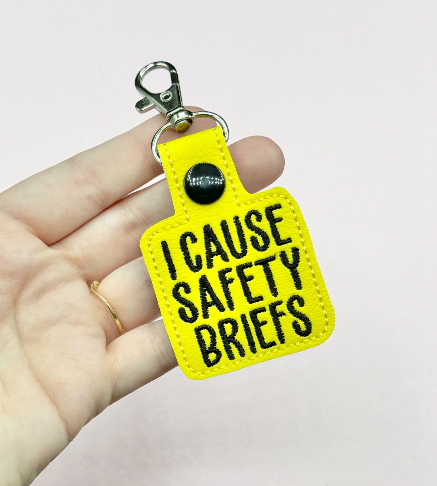 I Cause Safety Briefs Keychain